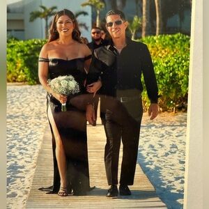 Formal Black Mermaid dress with split thigh